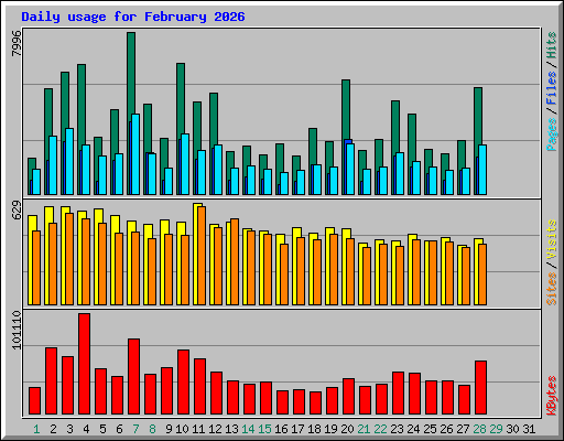 Daily usage for February 2026
